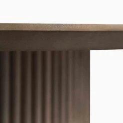 Maru Round Oak Pedestal Dining Table, Silver Oak -Daals Shop BSD 134 SILK detail4