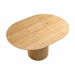 Maru Round 4-6 Seater Extending Oak Pedestal Dining Table, Oak -Daals Shop BSD 135 OAK WB1