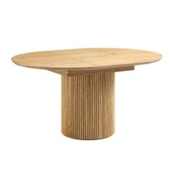 Maru Round 4-6 Seater Extending Oak Pedestal Dining Table, Oak -Daals Shop BSD 135 OAK WB2