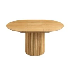 Maru Round 4-6 Seater Extending Oak Pedestal Dining Table, Oak -Daals Shop BSD 135 OAK WB3