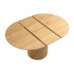 Maru Round 4-6 Seater Extending Oak Pedestal Dining Table, Oak -Daals Shop BSD 135 OAK WB4