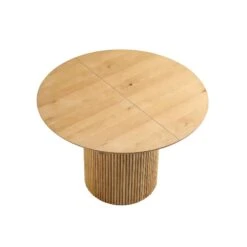 Maru Round 4-6 Seater Extending Oak Pedestal Dining Table, Oak -Daals Shop BSD 135 OAK WB5