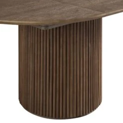 Maru Round 4-6 Seater Extending Oak Pedestal Dining Table, Silver Oak -Daals Shop BSD 135 SILK detail2