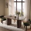 Maru Oval 6-8 Seater Extending Oak Pedestal Dining Table, Silver Oak -Daals Shop BSD 136 SILK main