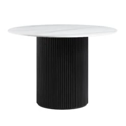 Maru Ceramic Top Black Pedestal Round Dining Table 14 Maru Ceramic Top Black Pedestal Round Dining Table -Daals Shop BSD 137 BLACK WB1