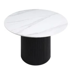 Maru Ceramic Top Black Pedestal Round Dining Table 16 Maru Ceramic Top Black Pedestal Round Dining Table -Daals Shop BSD 137 BLACK WB2