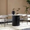 Maru Ceramic Top Black Pedestal Round Dining Table 2 Maru Ceramic Top Black Pedestal Round Dining Table -Daals Shop BSD 137 BLACK main