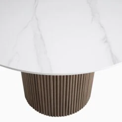 Maru Ceramic Top Silver Oak Pedestal Round Dining Table 17 Maru Ceramic Top Silver Oak Pedestal Round Dining Table -Daals Shop BSD 137 SILK detail1