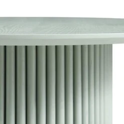 Maru Round Oak Pedestal Coffee Table, Sage Green -Daals Shop BSD 138 SAGE detail2