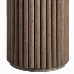 Maru Oak Round Side Table, Silver Oak -Daals Shop BSD 139 SILK detail3