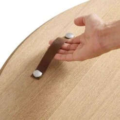 Maru Oak Round Coffee Table With Storage, Oak -Daals Shop BSD 140 OAK detail3