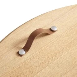 Maru Oak Round Coffee Table With Storage, Oak -Daals Shop BSD 140 OAK detail4