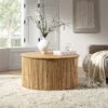 Maru Oak Round Coffee Table With Storage, Oak -Daals Shop BSD 140 OAK main 5f1d6f29 3834 4b89 b18e 23002bf5e20a