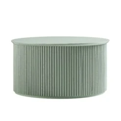 Maru Oak Round Coffee Table With Storage, Sage Green 18 Maru Oak Round Coffee Table With Storage, Sage Green -Daals Shop BSD 140 SAGE WB1