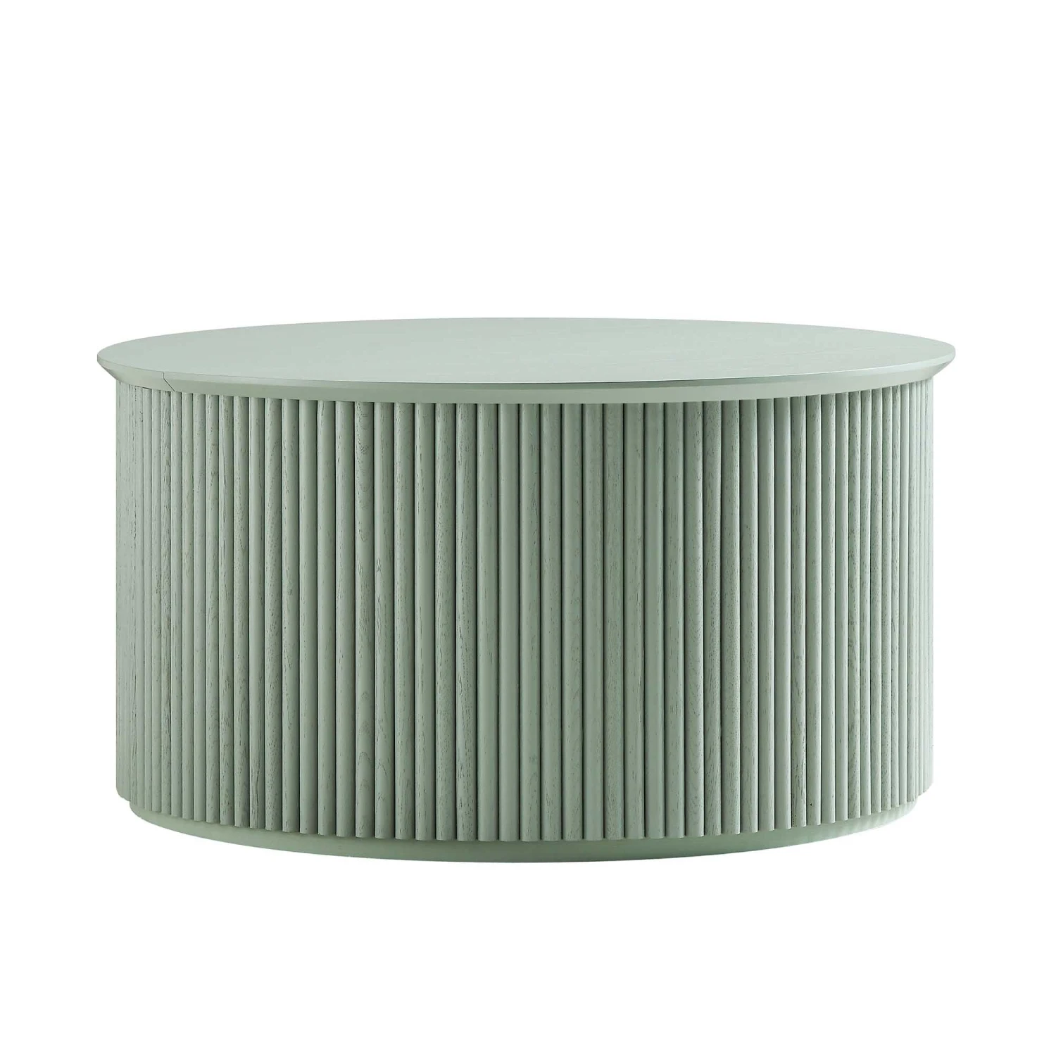 Maru Oak Round Coffee Table With Storage, Sage Green 7 Maru Oak Round Coffee Table With Storage, Sage Green - Image 5