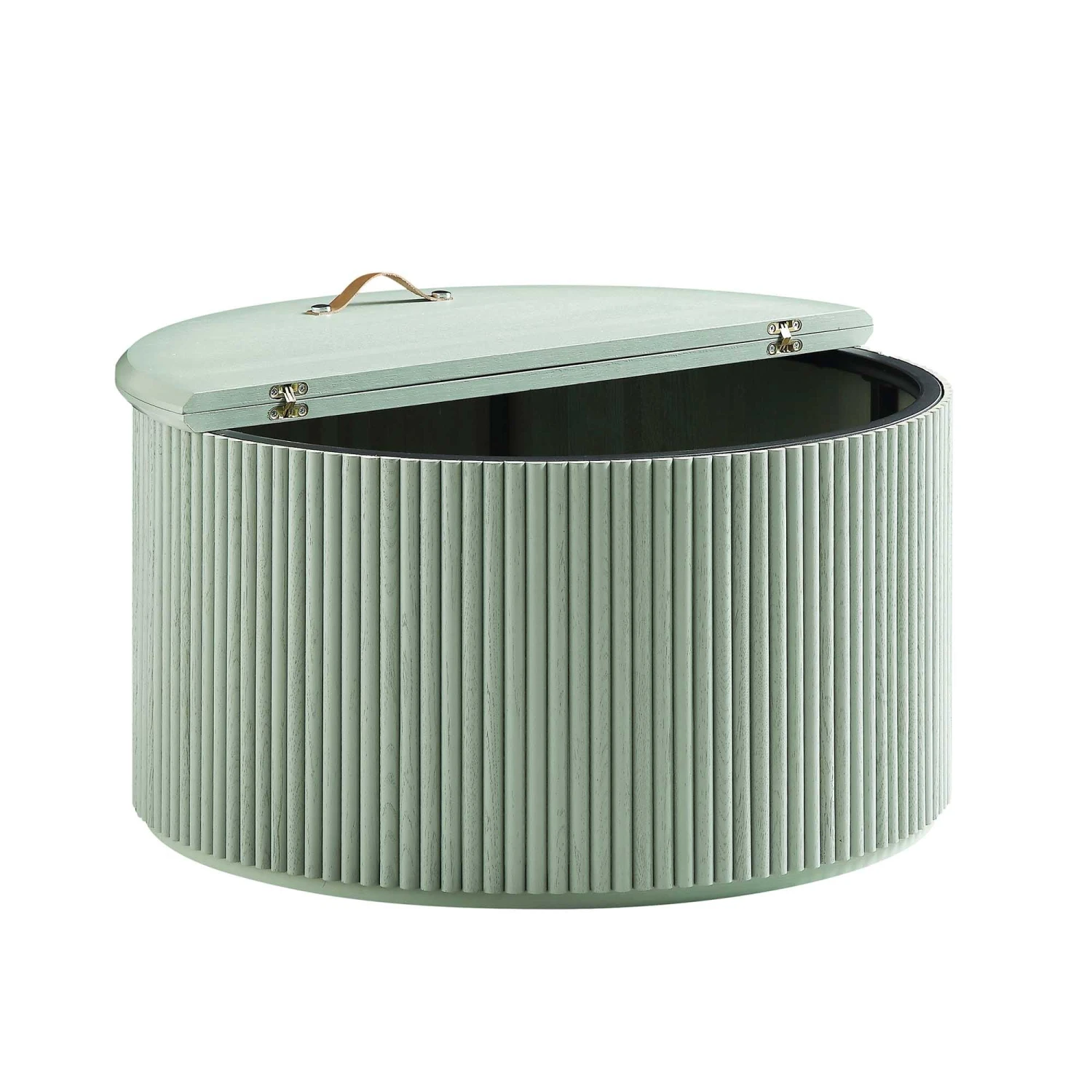 Maru Oak Round Coffee Table With Storage, Sage Green 10 Maru Oak Round Coffee Table With Storage, Sage Green - Image 8