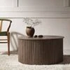 Maru Oak Round Coffee Table With Storage, Silver Oak -Daals Shop BSD 140 SILK main