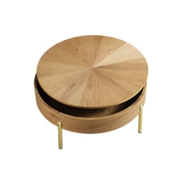 Bohdi Oak Round Rotating Coffee Table -Daals Shop BSD 141 OAK GIF