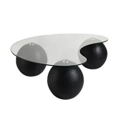 Sveti Curved Glass Coffee Table, Black -Daals Shop BSD 142 BLACK WB2