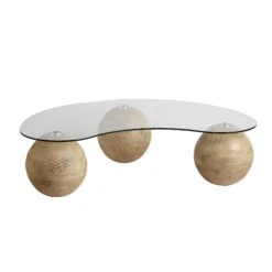 Sveti Curved Glass Coffee Table, Natural -Daals Shop BSD 142 OAK WB1
