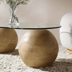 Sveti Curved Glass Coffee Table, Natural -Daals Shop BSD 142 OAK scene2