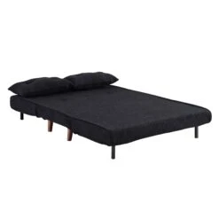 Algo Sofabed With Cushions In Charcoal Teddy Fabric 2 Seater -Daals Shop D021B CHARCOAL TEDDY WB6
