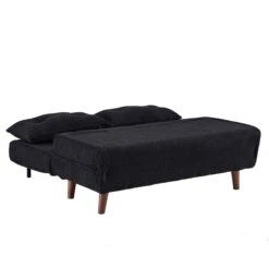 Algo Sofabed With Cushions In Charcoal Teddy Fabric 2 Seater -Daals Shop D021B CHARCOAL TEDDY WB7