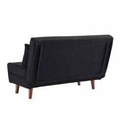 Algo Sofabed With Cushions In Charcoal Teddy Fabric 2 Seater -Daals Shop D021B CHARCOAL TEDDY WB8