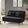 Algo Sofabed With Cushions In Charcoal Teddy Fabric 2 Seater -Daals Shop D021B CHARCOAL TEDDY main