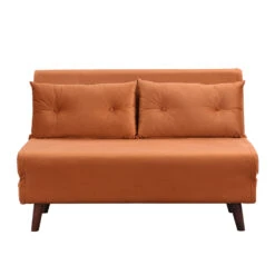 Algo Sofabed With Cushions In Orange Velvet 2 Seater -Daals Shop D021B ORANGEVEL 1 00fcc484 2c28 4a24 9637 299392f011fa