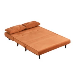 Algo Sofabed With Cushions In Orange Velvet 2 Seater -Daals Shop D021B ORANGEVEL 2 19c50157 2c68 40e7 b70a 96b684aa658f