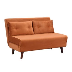 Algo Sofabed With Cushions In Orange Velvet 2 Seater -Daals Shop D021B ORANGEVEL main 3937d9a4 ff5a 451f 9f5d cc6eff295be0