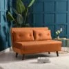 Algo Sofabed With Cushions In Orange Velvet 2 Seater 2 Algo Sofabed With Cushions In Orange Velvet 2 Seater -Daals Shop D021B Orange main