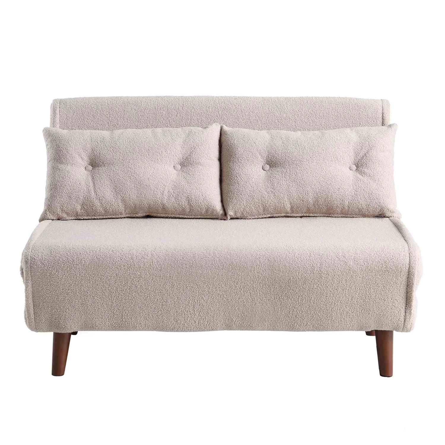 Algo Sofabed With Cushions In Taupe Teddy Fabric 2 Seater 7 Algo Sofabed With Cushions In Taupe Teddy Fabric 2 Seater - Image 5