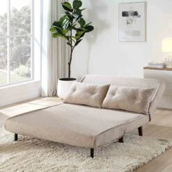 Algo Sofabed With Cushions In Taupe Teddy Fabric 2 Seater 20 Algo Sofabed With Cushions In Taupe Teddy Fabric 2 Seater -Daals Shop D021B TAUPE TEDDY scene2