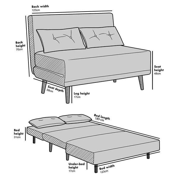 Algo Sofabed With Cushions In Taupe Teddy Fabric 2 Seater 8 Algo Sofabed With Cushions In Taupe Teddy Fabric 2 Seater - Image 6