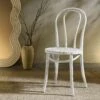 Camille Elm Wood And Rattan Bentwood Dining Chair, Distressed White 1 Camille Elm Wood And Rattan Bentwood Dining Chair, Distressed White -Daals Shop DCH 002 WASHWHITE main