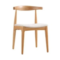 Arley Set Of 2 Beech Wood Dining Chairs, Natural And Beige -Daals Shop DCH 007 NAT BEIGEFAB 2P WB2