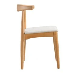 Arley Set Of 2 Beech Wood Dining Chairs, Natural And Beige -Daals Shop DCH 007 NAT BEIGEFAB 2P WB4