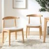 Arley Set Of 2 Beech Wood Dining Chairs, Natural And Beige 1 Arley Set Of 2 Beech Wood Dining Chairs, Natural And Beige -Daals Shop DCH 007 NAT BEIGEFAB 2P main