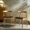 Arley Set Of 2 Beech Wood Dining Chairs, Natural And Black -Daals Shop DCH 007 NAT BLACKPU 2P main