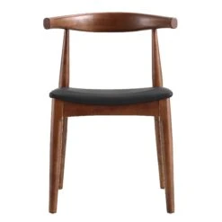 Arley Set Of 2 Beech Wood Dining Chairs, Walnut And Black -Daals Shop DCH 007 WALNUT BLACKPU 2P WB3