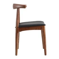 Arley Set Of 2 Beech Wood Dining Chairs, Walnut And Black -Daals Shop DCH 007 WALNUT BLACKPU 2P WB4