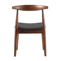 Arley Set Of 2 Beech Wood Dining Chairs, Walnut And Black -Daals Shop DCH 007 WALNUT BLACKPU 2P WB6