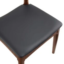 Arley Set Of 2 Beech Wood Dining Chairs, Walnut And Black -Daals Shop DCH 007 WALNUT BLACKPU 2P detail2