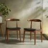 Arley Set Of 2 Beech Wood Dining Chairs, Walnut And Black 1 Arley Set Of 2 Beech Wood Dining Chairs, Walnut And Black -Daals Shop DCH 007 WALNUT BLACKPU 2P main