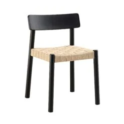 Ditton Set Of 2 Elm Wood And Jute Dining Chairs, Black -Daals Shop DCH 086 BLACK 2P WB2