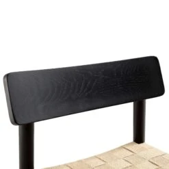 Ditton Set Of 2 Elm Wood And Jute Dining Chairs, Black -Daals Shop DCH 086 BLACK 2P detail1