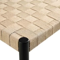 Ditton Set Of 2 Elm Wood And Jute Dining Chairs, Black -Daals Shop DCH 086 BLACK 2P detail3