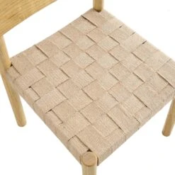 Ditton Set Of 2 Elm Wood And Jute Dining Chairs, Natural -Daals Shop DCH 086 NAT 2P detail2